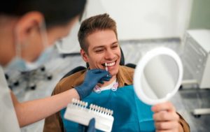 shaved teeth for veneers consult